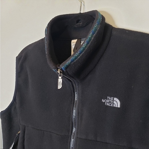 North Face Fleece Zip Up Vest Retro style Collar Trim/Accent Women's Large - Picture 7 of 14